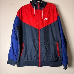 Nike Men's Vibrant Red and Navy Windbreaker